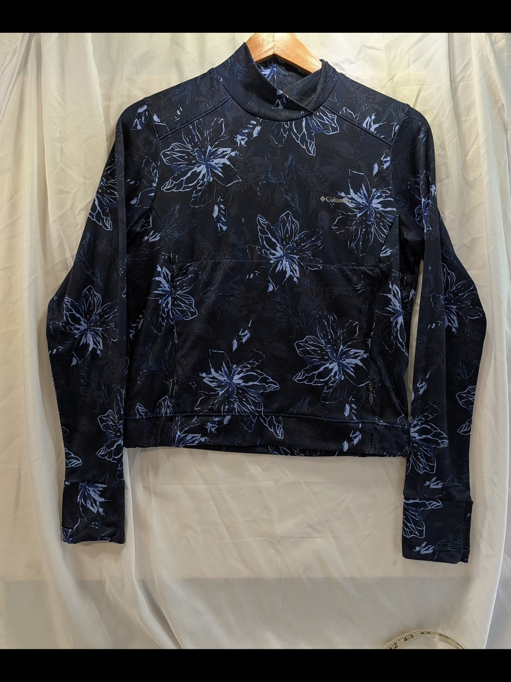 Columbia Women's Navy Floral Sportswear Long-Sleeve Pullover Athletic Wear Small